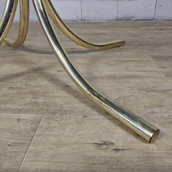 Image 1 of Vintage dining table set with chairs Gastone Rinaldi 70s brass (1970s) mid-century design (Italian design) Hollywood Regency