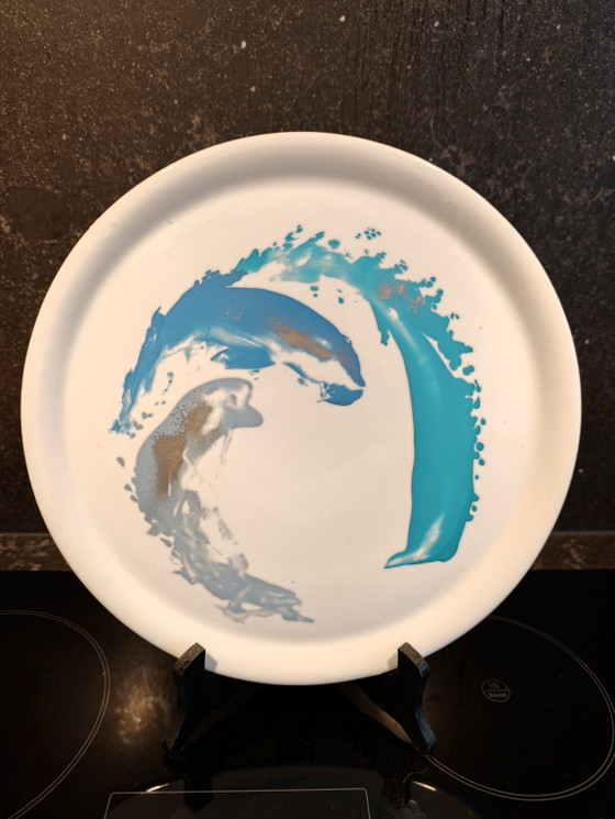 2 piatti decorati a mano con motivo Saturnia, 30,5 cm – Decorazioni murali, Porcelain (photo 5 of 7)