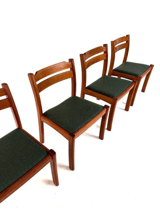 4x restored Dining chair, Dyrlund ‘70, Wood, Wool, Brown (photo 7 of 12)