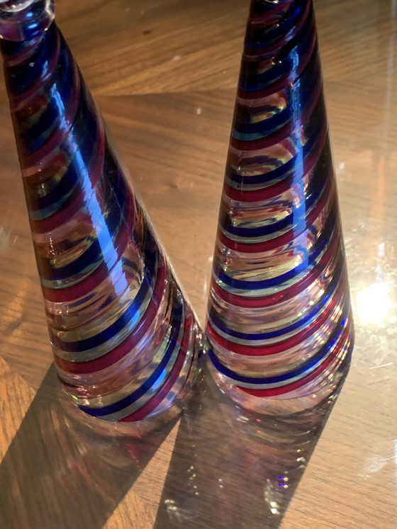 Dúo de Amantes – Par de Copas de Cristal Soplado de Murano, Atribución Nason – Vasos y jarras, Murano Glass (photo 10 of 15)