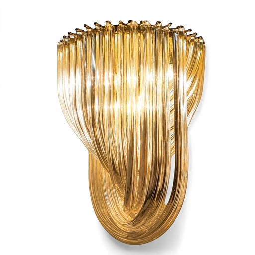 Lustre en Verre Courbé "Bluino" de Venini Murano
