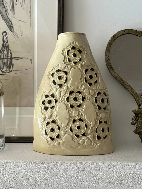 Vase en céramique fait main signé - vintage 20e siècle – Porcelaine (photo 2 of 9)