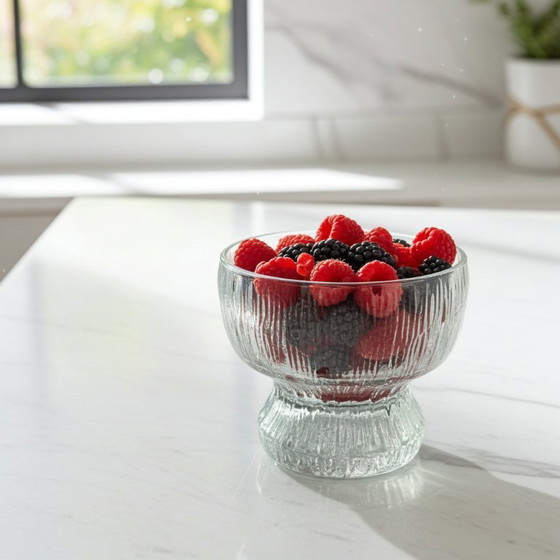 Image 1 of Juego de 5 cuencos de postre con base de vidrio Iittala Kekkerit, diseñado por Timo Sarpaneva en la década de 1970