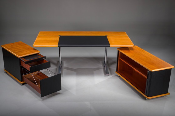 Image 1 of Ensemble de bureau de Walter Knoll / Wilhelm Knoll, Allemagne, années 1970, ensemble de 3 pièces