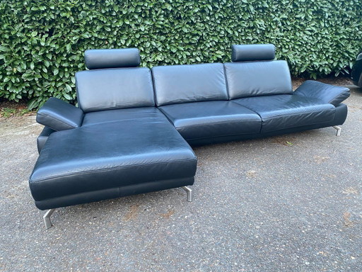 Henders & Hazel Black Corner Sofa – Premium European Comfort – Genuine Leather – Free Delivery