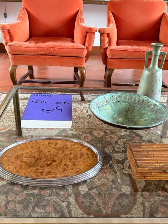 Image 1 of Vassoio Art Déco in radica di legno, Francia anni '30