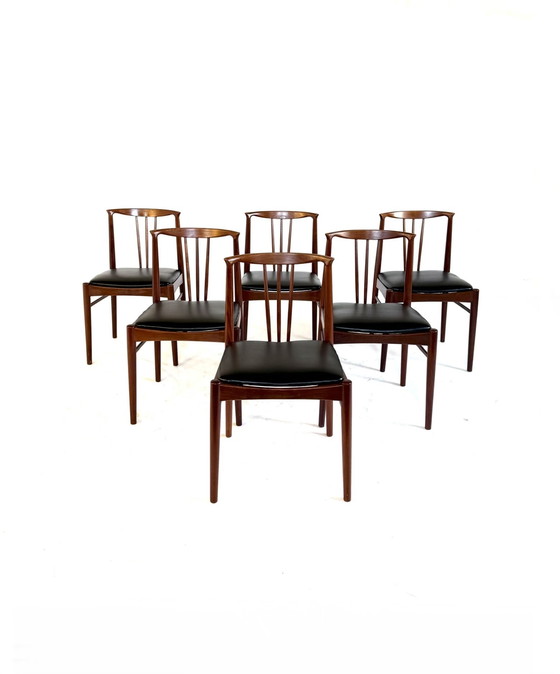 Image 1 of Ensemble de 6 chaises de salle à manger danoises vintage des années 60
