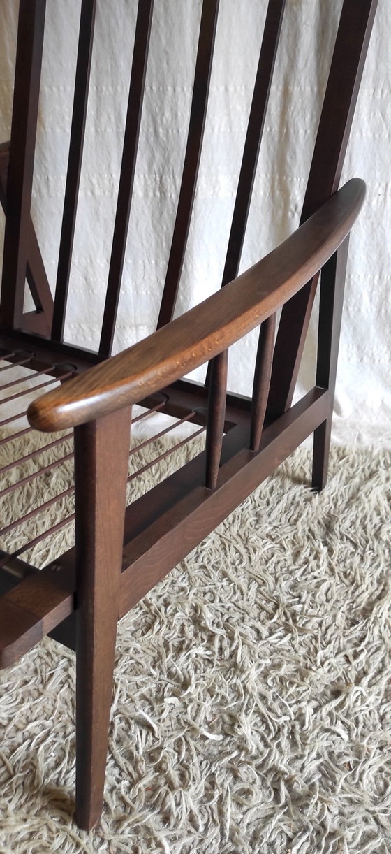 Image 1 of Fauteuil style scandinave en bois massif - années 60/70