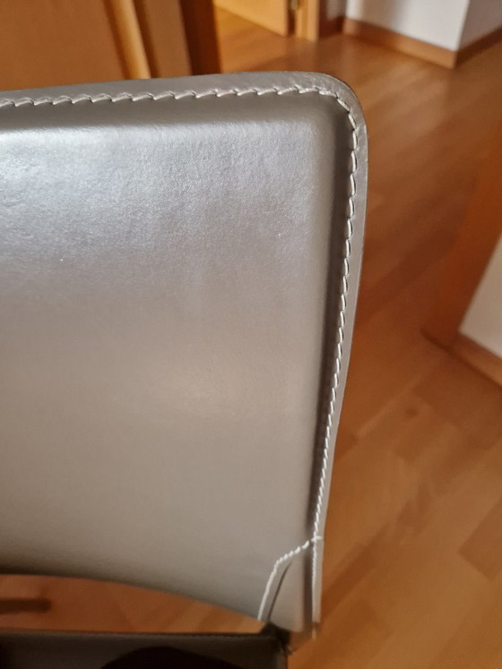 Ensemble De 6 Chaises Fasem Ergo – Archirivolto Design – Cuir Taupe – Chaises de salle à manger, Leather (photo 4 of 6)