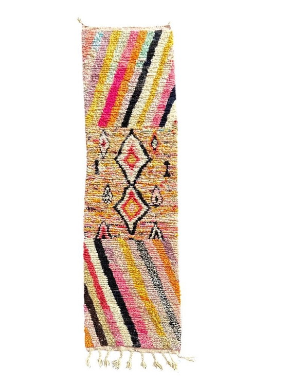 Image 1 of Alfombra bereber marroquí de 80 x 300 cm – Alfombra de pasillo de lana hecha a mano, larga y estrecha