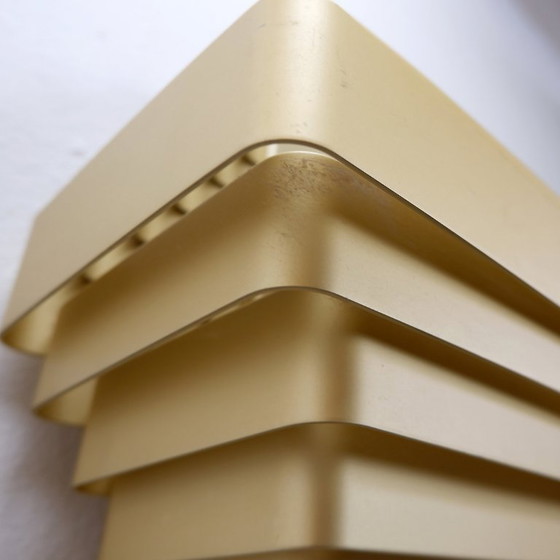 Image 1 of Paar vergoldete Aluminium-Wandleuchten von Jules Wabbes - 2 Paare verfügbar (1)