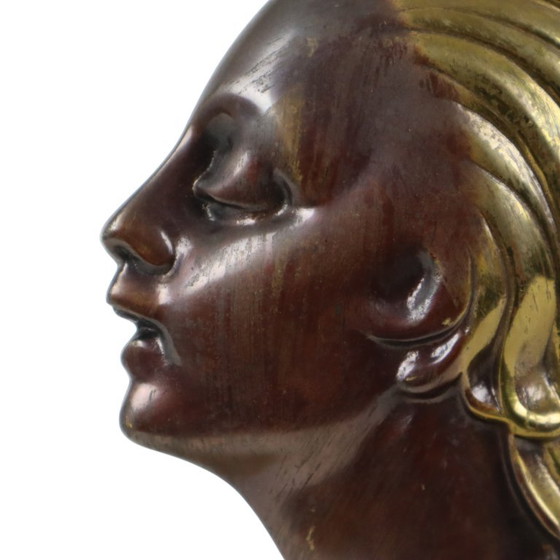 Bronzen Art Deco Beeld Vrouw – Beeldhouwkunst, Marble (photo 10 of 15)