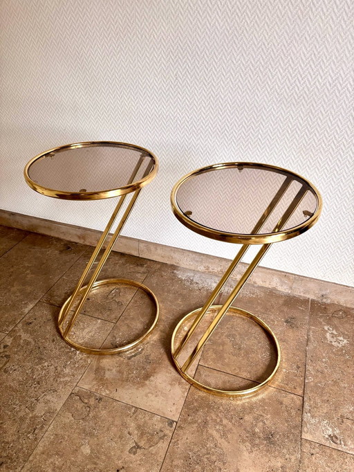 Set vintage bijzettafeltjes 