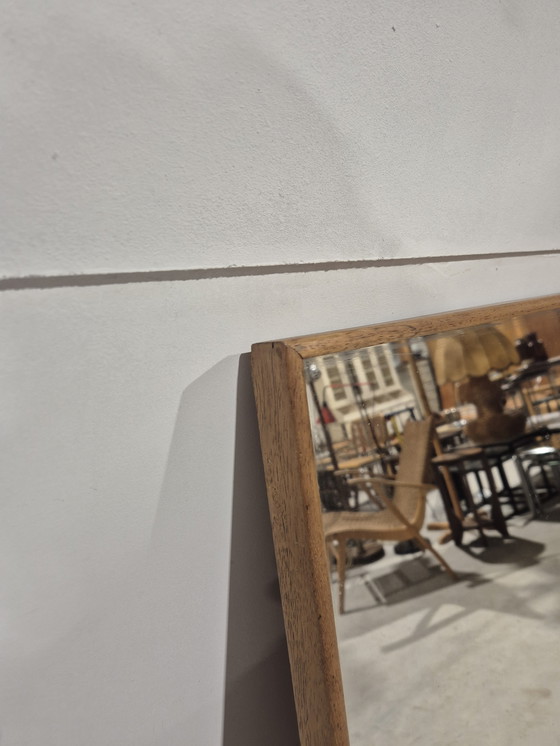 Image 1 of Deense vintage mid century teak spiegel japandi stijl.