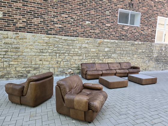 Image 1 of Canapé modulaire Vintage 60s 70s Loft Studio Fauteuil en cuir Canapé en cuir Mid Century