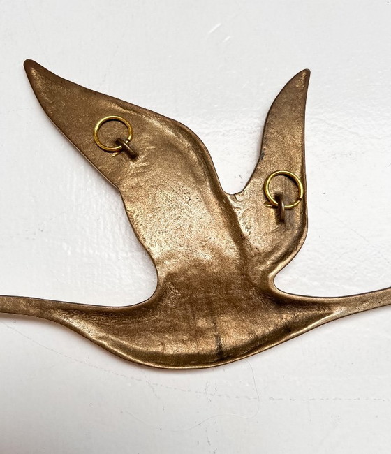 Image 1 of Vintage brass wall birds from the 1960s
