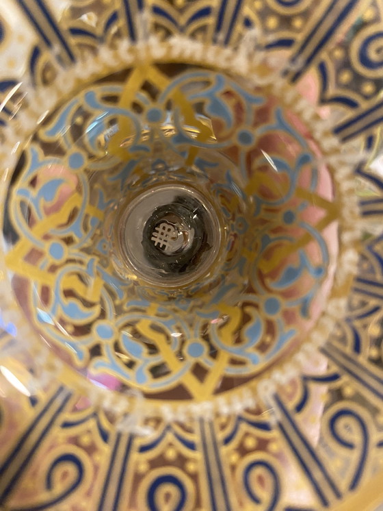 Image 1 of Vidrio antiguo esmaltado y dorado de Lobmeyr con caligrafía islámica.