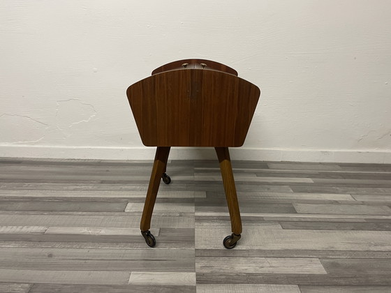 Image 1 of Vintage teak Danish sewing trolley