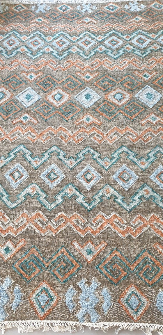 Image 1 of Neuer handgewebter und handgeknüpfter Teppich aus Jute und Wolle