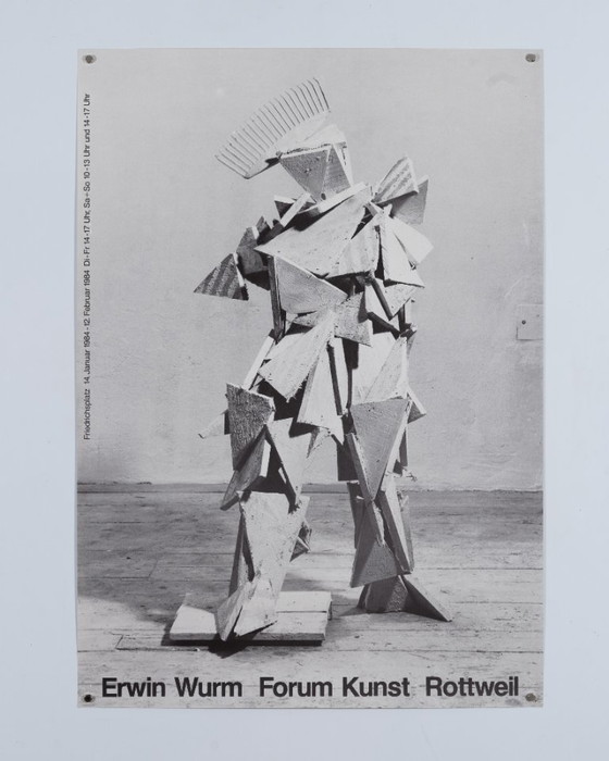 Image 1 of Erwin Wurm Forum Kunst Rottweil – 1984 Original Vintage Exhibition Poster by Erwin Wurm – Contemporary Art – 84.1x59.4 cm A1