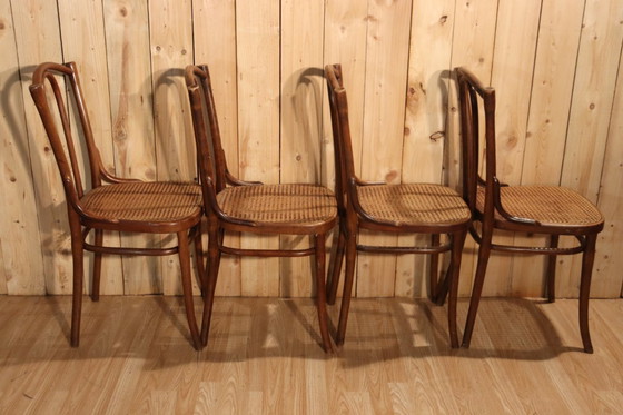 Image 1 of Series x8 bistro chairs no. 56 by Thonet 1904