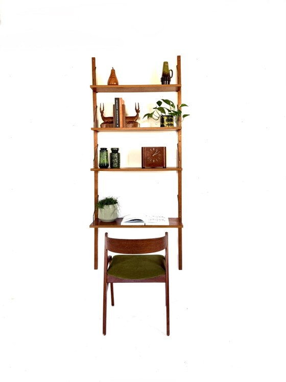 Sistema di pareti in teak danese vintage anni '60 – Armadi a muro, Wood, Brass (photo 11 of 12)
