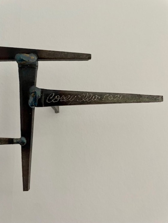 Image 1 of Corey Ellis wandsculptuur ijzer – Brutalistisch 2021