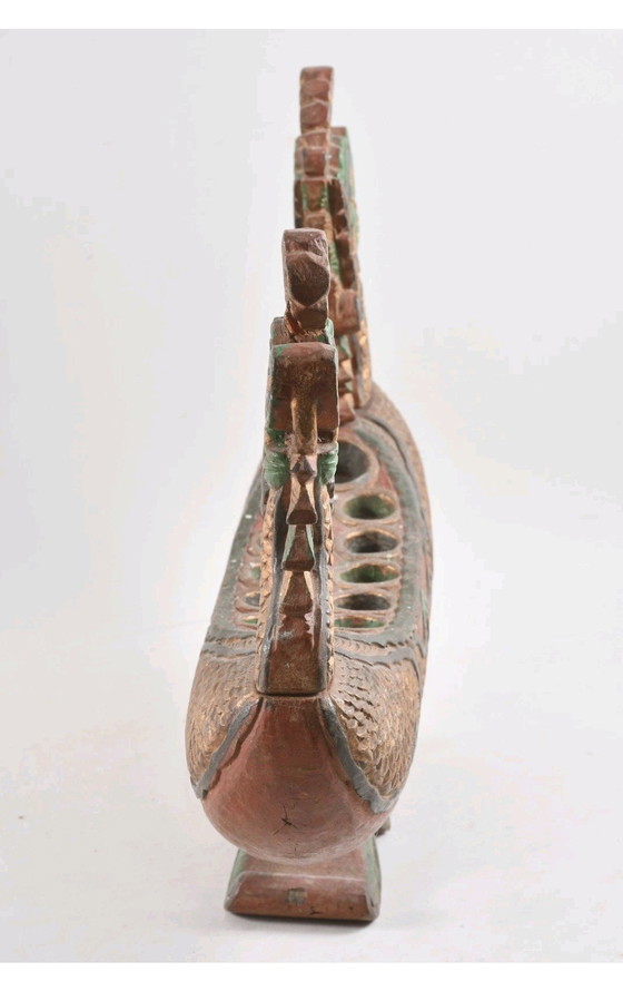 Image 1 of Asiatika Mancala Spielbrett Holz geschnitzt und bemalt 