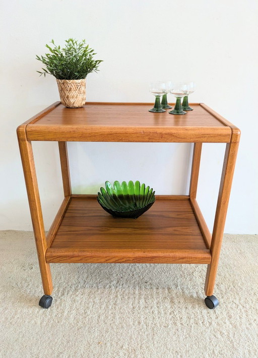 Vintage Deense Trolley, Sidetable, Serveerwagen 