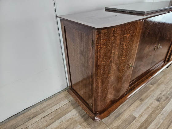 Image 1 of Art Decò oak sideboard for dining room with marble top
