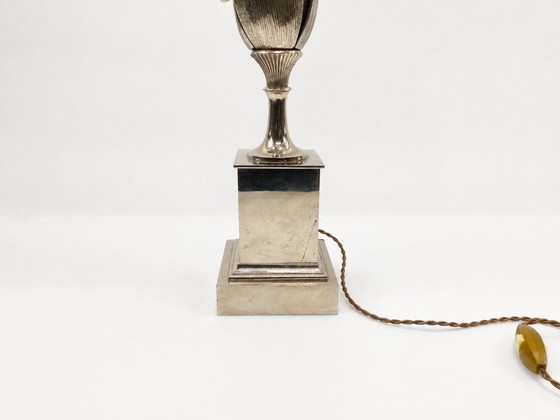 Corn Cob Lamp Base by Maison Charles in Silvered and Gilded Bronze, France, 1970 – Table lamps (photo 5 of 7)