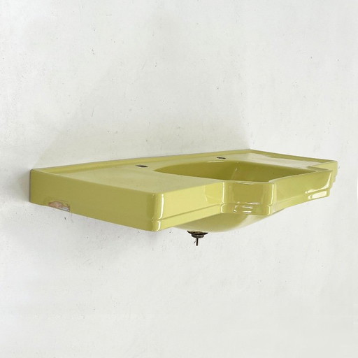 Grand évier vintage couleur pistache, années 1980