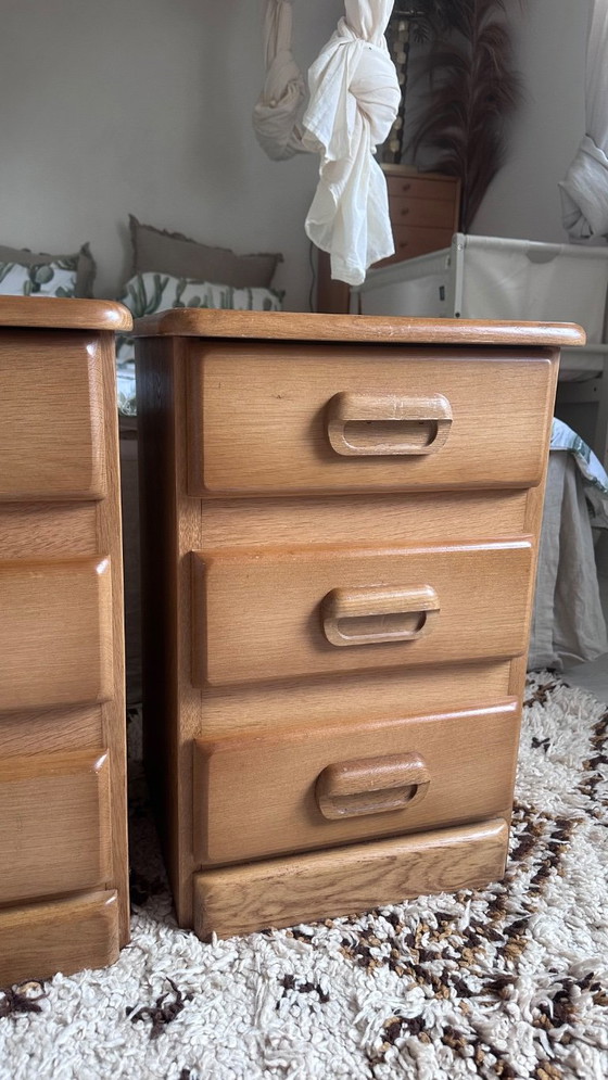 Set of Vintage Danish Oak Nightstands 1970s – Komfort, Wood (photo 3 of 7)