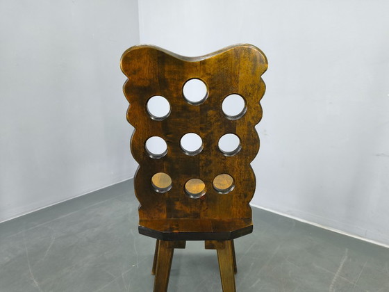 Image 1 of Set of 3 Brutalist Wooden Chairs, Czechoslovakia, 1950s