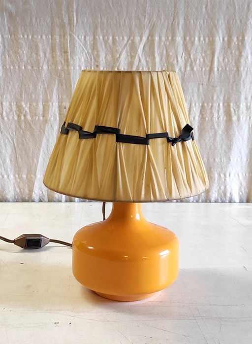 Lampada da tavolo in ceramica arancione - anni '60/'70
