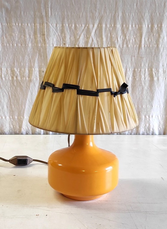 Image 1 of Lampada da tavolo in ceramica arancione - anni '60/'70