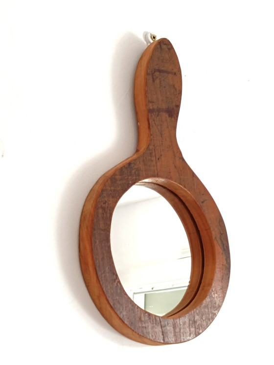 Image 1 of Vintage wooden hand mirror