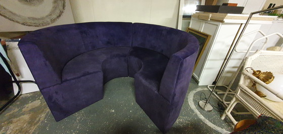 Image 1 of Lila Samt-Lounge-Sitzmöbel