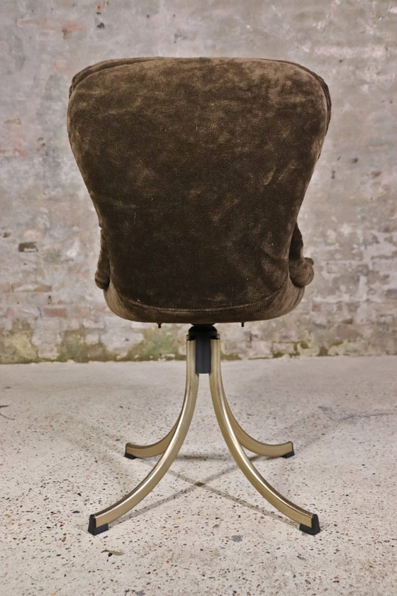 Image 1 of 2 fluwelen draaistoelen van Gastone Rinaldi voor Rima