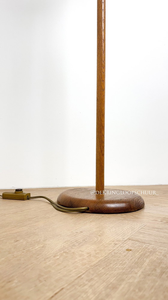 Image 1 of Vintage Houten Vloerlamp Van Steinhauer Met Twee Kappen