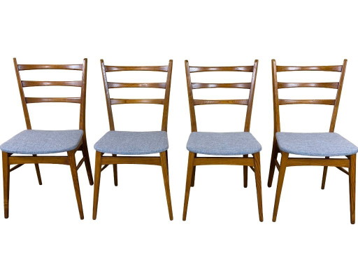 4 sedie da pranzo anni '60/'70, design danese moderno di metà secolo.