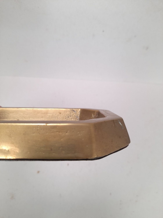 Brutalist DavidMarshall Catchall or Ashtray 70s, Decorative Objects, Brass, Silver (photo 5 of 5)