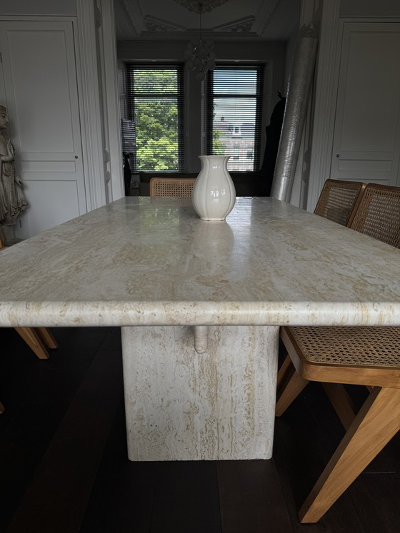 Travertine Dining Table (Solid, Italy 1980s) – Stone (photo 3 of 8)