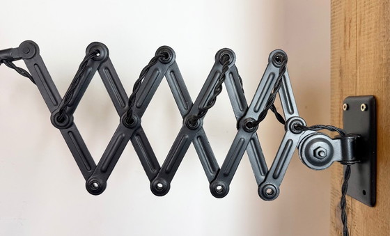 Image 1 of Black Industrial Bauhaus Scissor Wall Lamp from Kaiser Idell, 1930s
