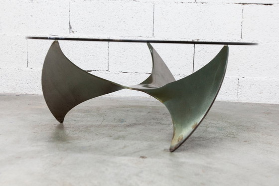 Image 1 of Table basse Propeller K9 design Knut Hesterberg 1960 verre fumé 80cm