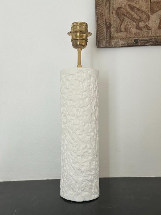 Image 1 of French contemporary plaster lamp, "Colonna" by Renzo Maar