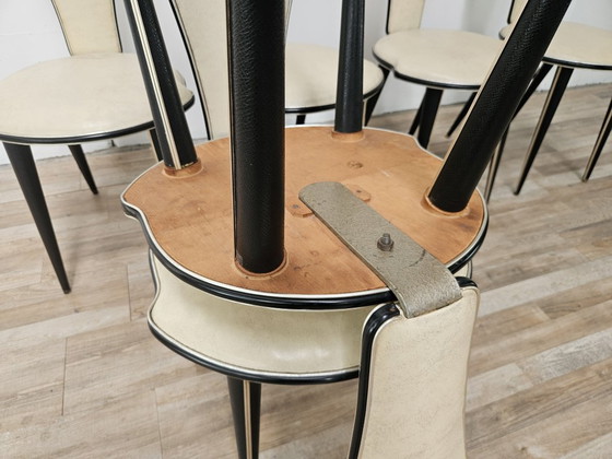 Set van zes mid-century moderne eetkamerstoelen van Umberto Mascagni – Wood (photo 16 of 16)