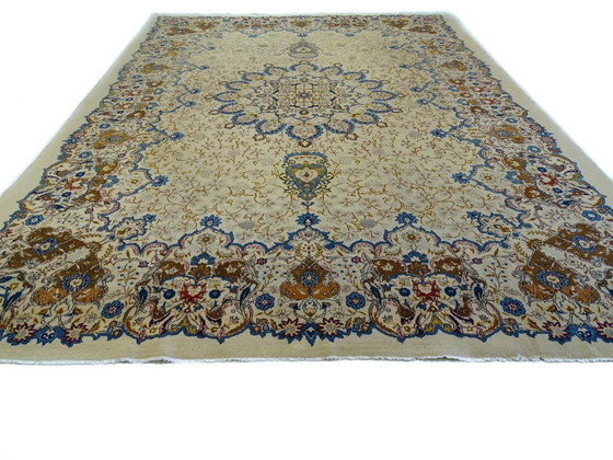 Image 1 of Exklusiver, halb antiker XXL-Keshan-Teppich – 428 x 318 cm – handgeknüpfter Perserteppich