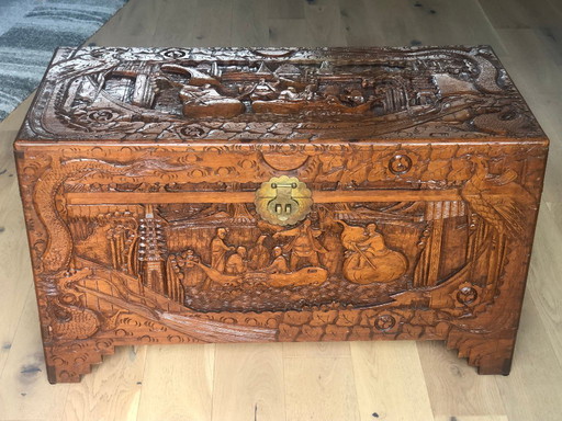 Antique chest made of camphor wood