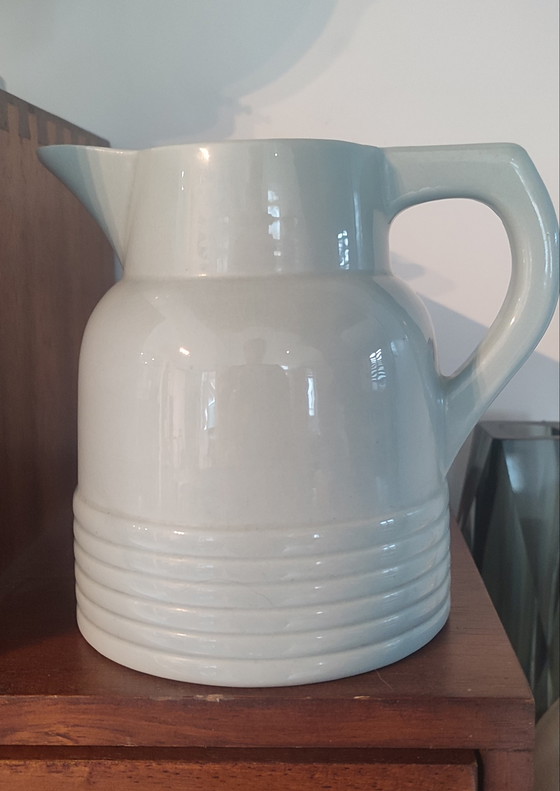 Image 1 of Pichet Art Déco Longwy , Vert Céladon . Années 30-40